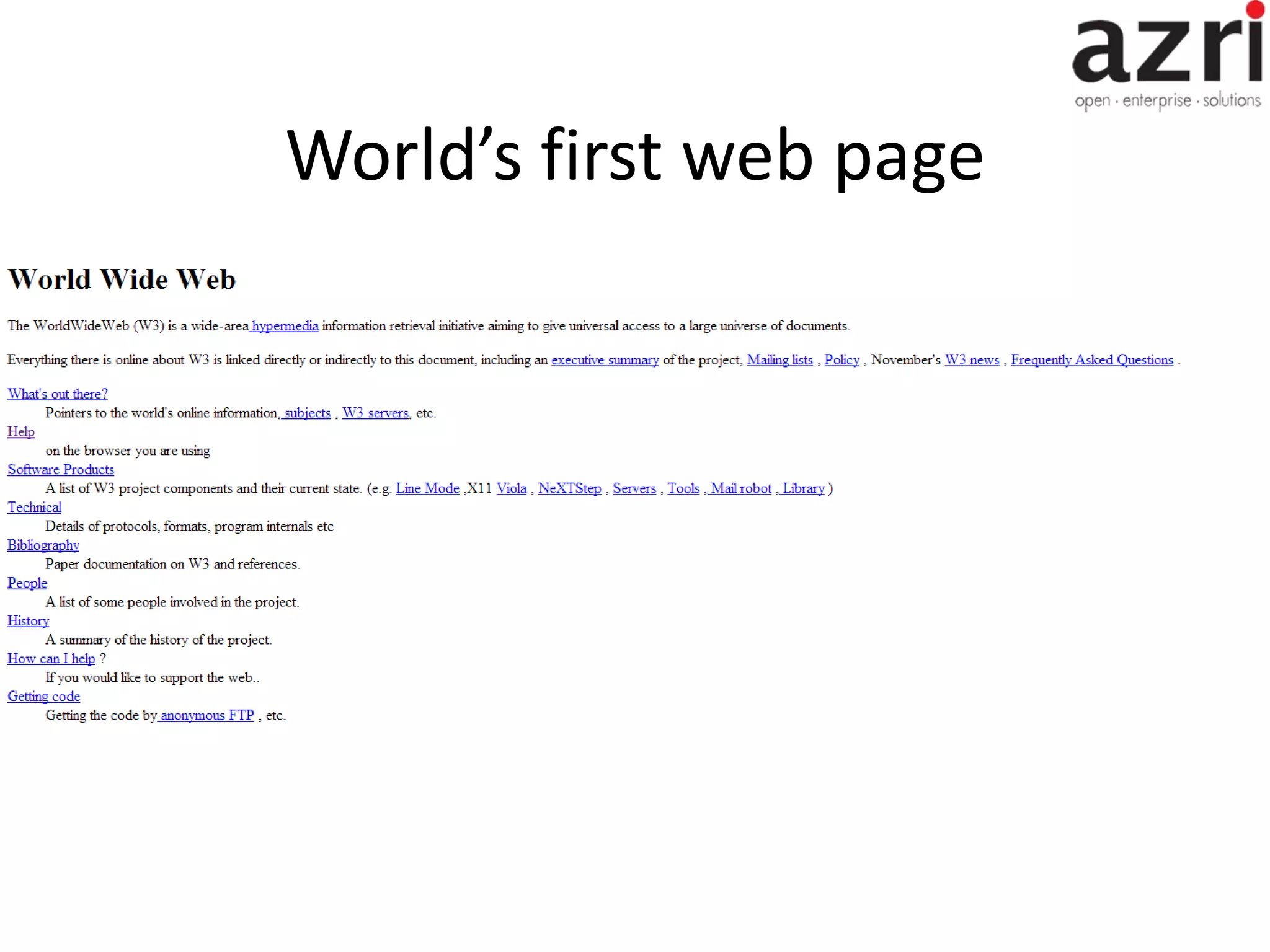World’s first web page 