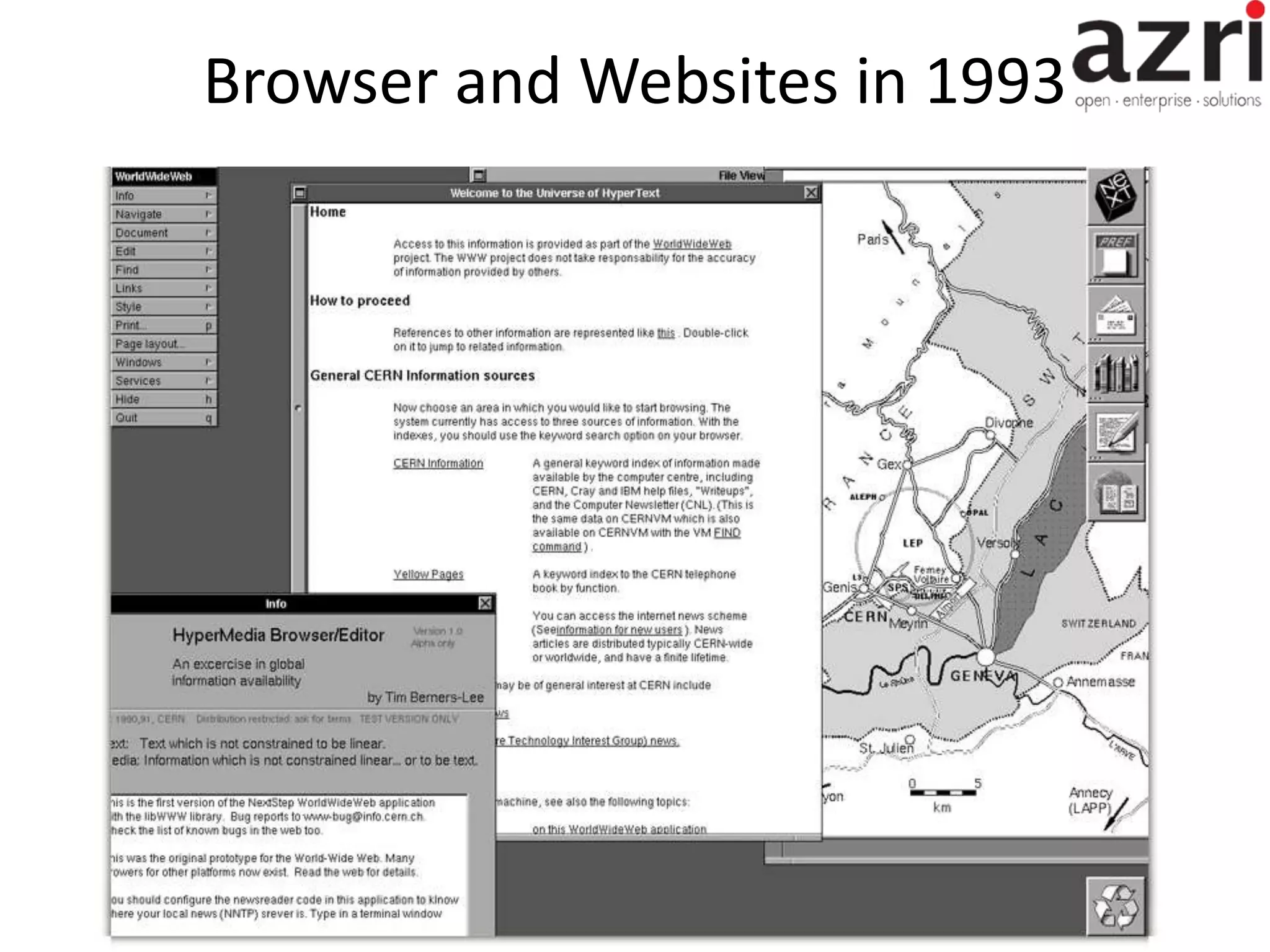 Browser and Websites in 1993 