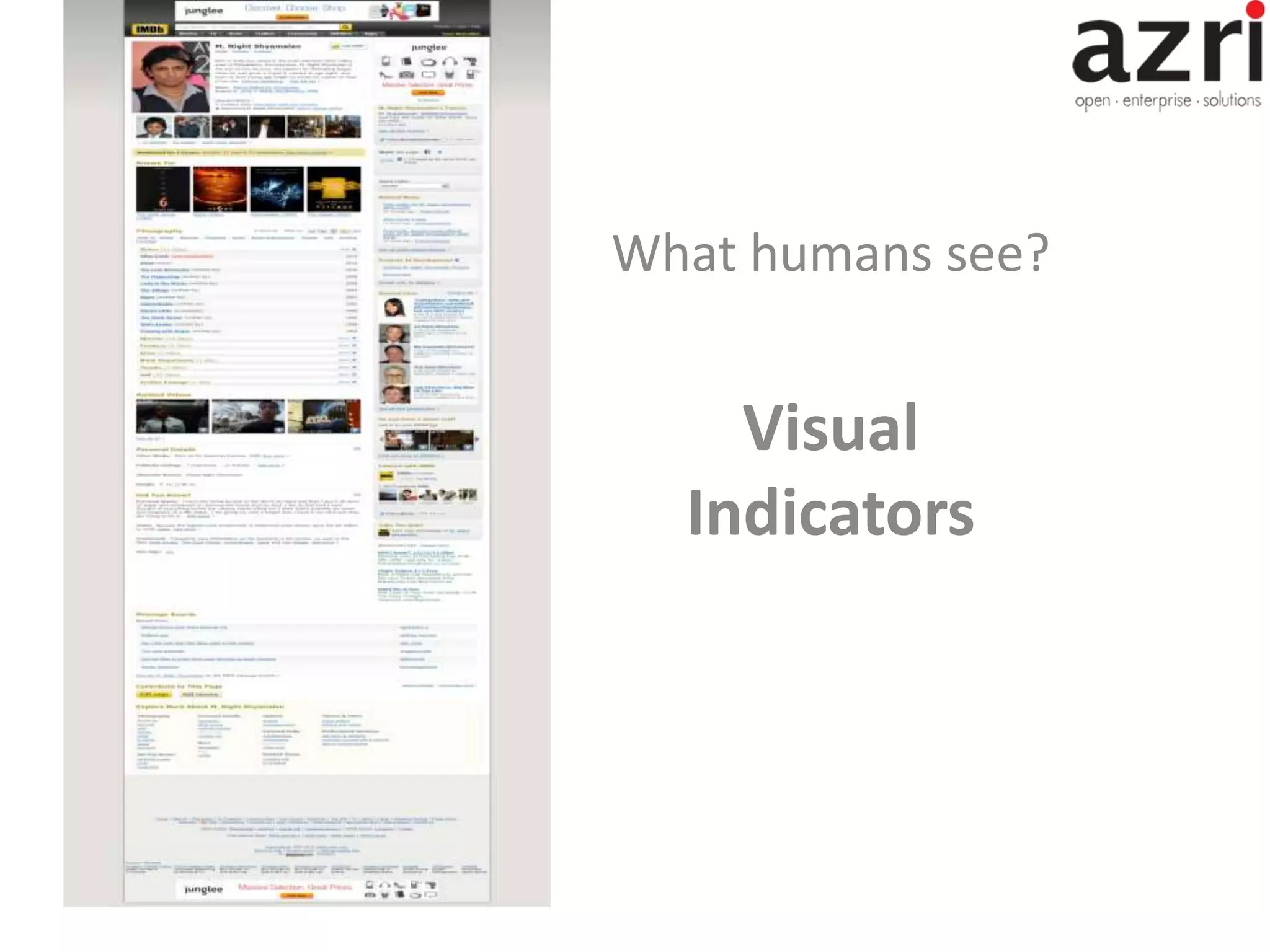 What humans see? Visual Indicators 