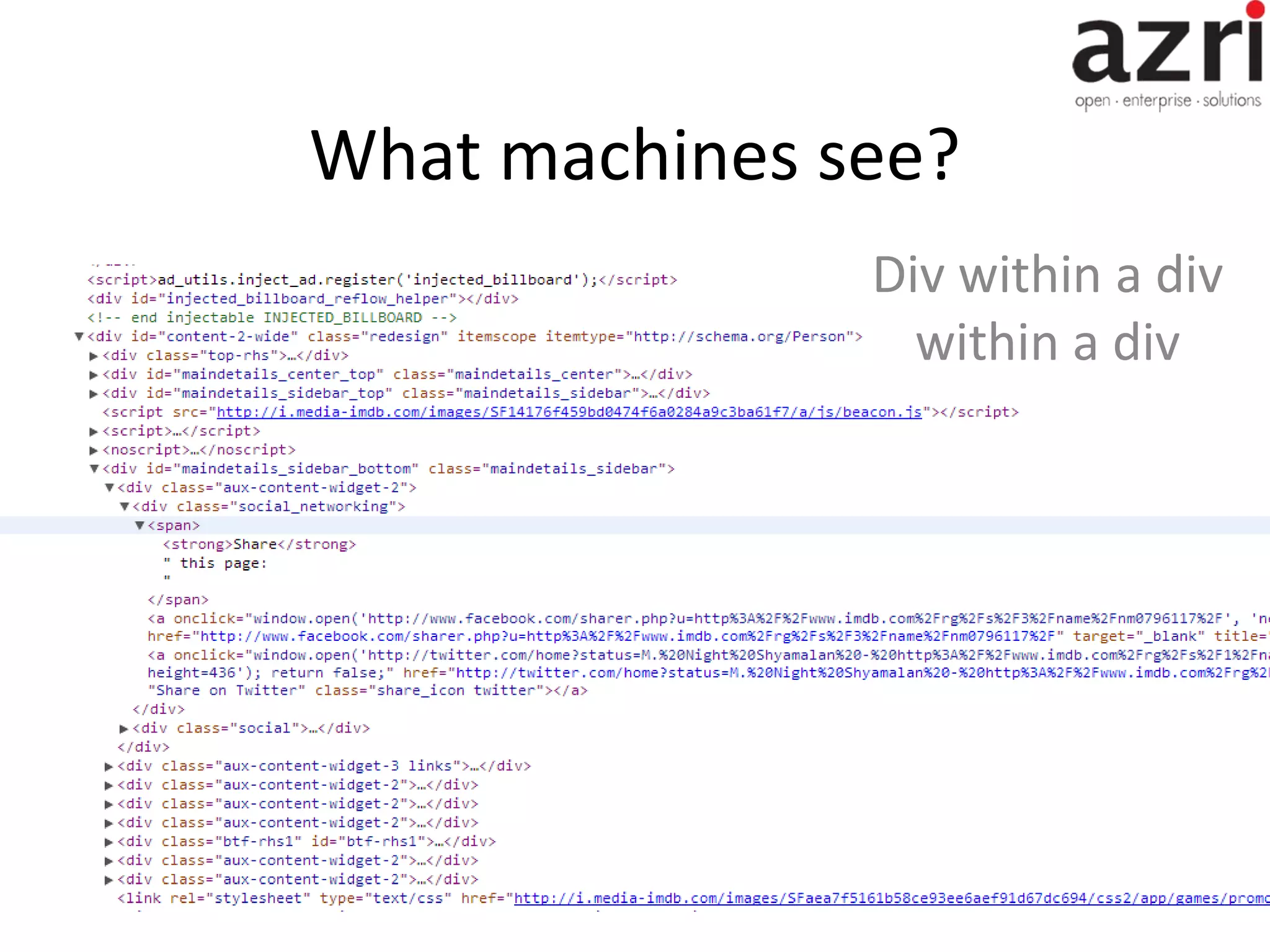 What machines see? Div within a div within a div 