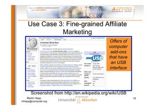 Semantic Web-based E-Commerce: The GoodRelations Ontology