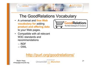 Semantic Web-based E-Commerce: The GoodRelations Ontology