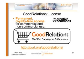 Semantic Web-based E-Commerce: The GoodRelations Ontology