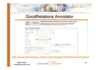 Semantic Web-based E-Commerce: The GoodRelations Ontology