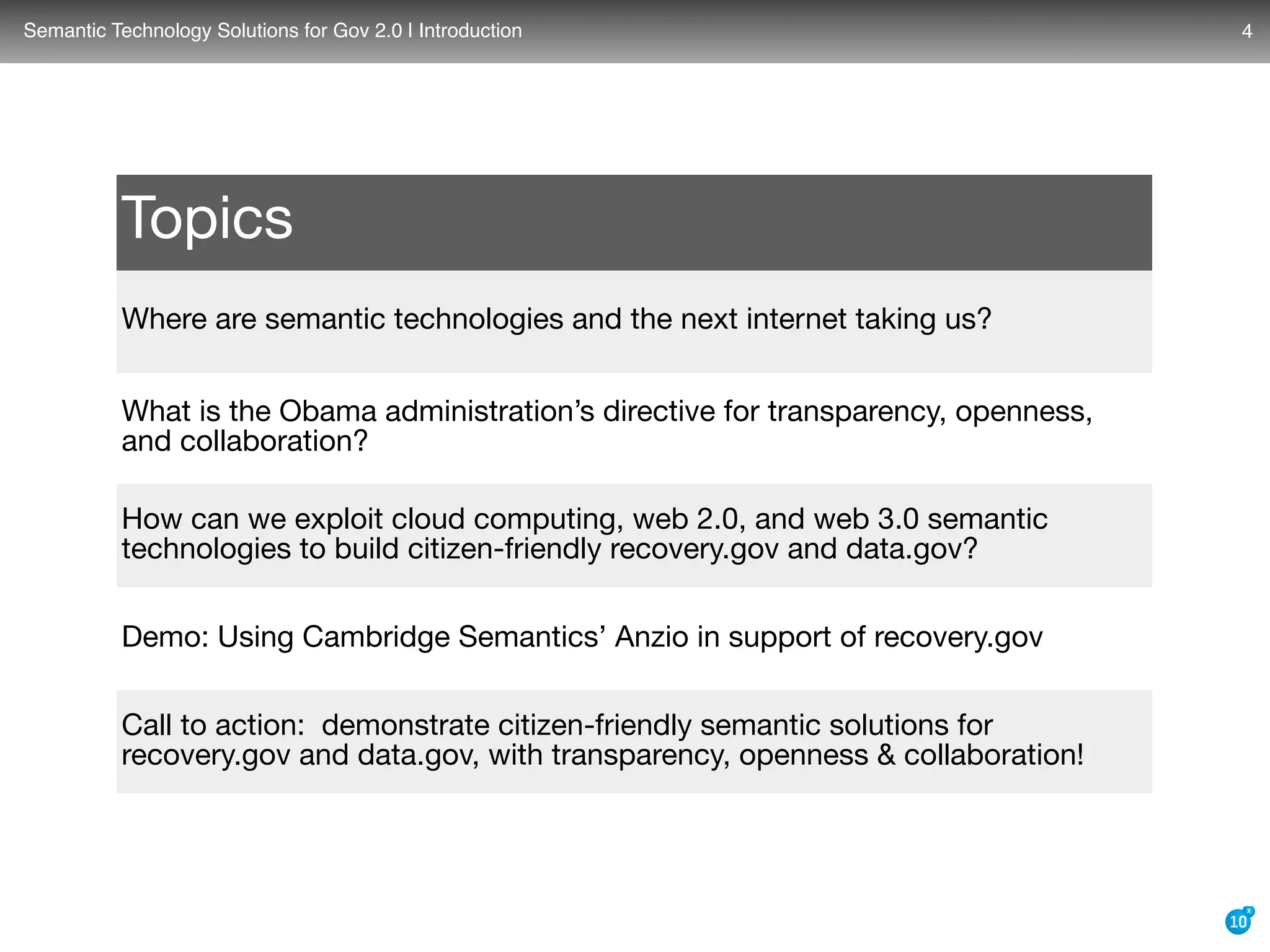 Semantic Technology Solutions For Recovery Gov And Data Gov With Transparency Openness And Collaboration