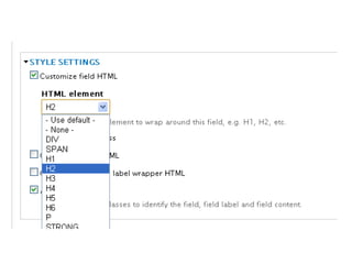 Basic views outputField Element