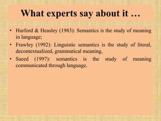 Semantic vs Pragmatics | PPT