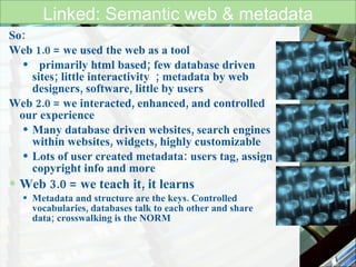 Semantic Web Metadata Example Semantic Web, Cataloging, & Metadata | PPT