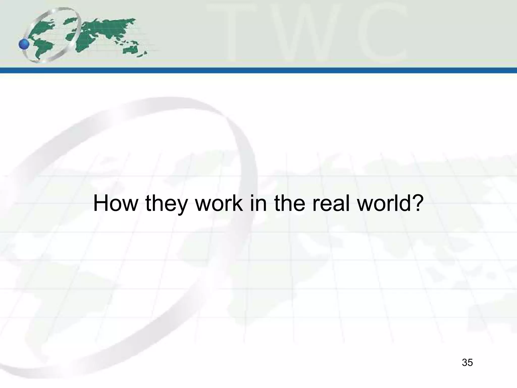 How they work in the real world?
35
 