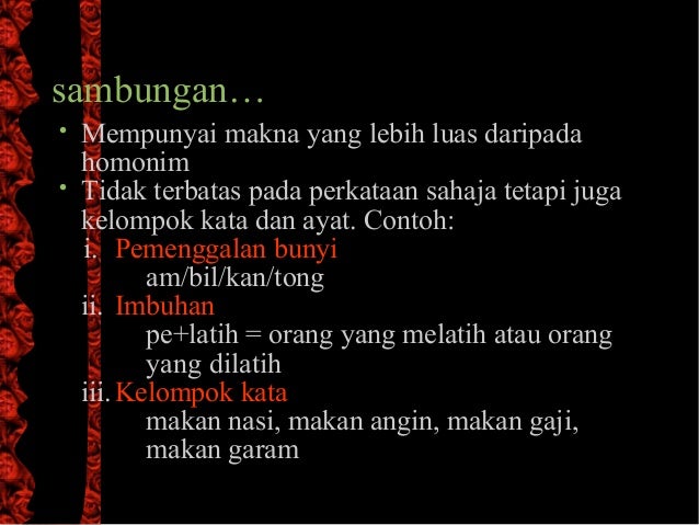 Contoh Perkataan Homonim Bahasa Melayu - Contoh Akar