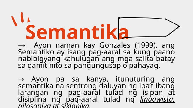 Semantika komunikasyon sa filipino report | PPT