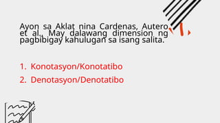 Semantika komunikasyon sa filipino report | PPT