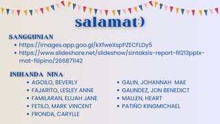 Sentaksis Rasm Uzb SEMANTIKA-AT-SENTAKSIS ISANG URI NG PANITIKAN | PDF