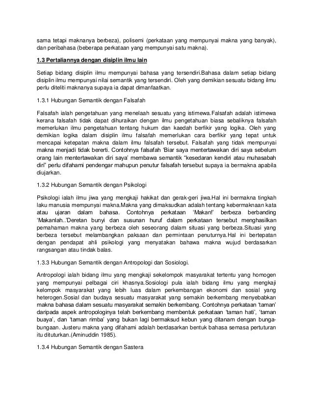Semantik Dan Peristilahan Bahasa Melayu