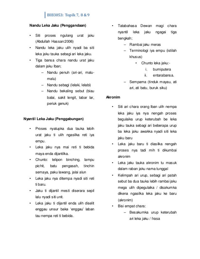 Nota Semantik Jaku Iban