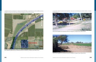 238 Compendio de Identificación de Asentamientos Humanos en Cauces Federales Compendio de Identificación de Asentamientos Humanos en Cauces Federales 239
Localidad de Huitchaca localizada por la márgen izquierda del Río Mayo, se puede observar un área inundable que abarca
alrededor de 36 casas. Así mismo esta se encuentra protegida por el bordo del canal lateral.
Fuente: Adaptado de google Earth por la Coordinación de Atención a Emergencias y Consejos de Cuenca, Marzo de 2011.
Las siguientes imágenes muestran terrenos agrícolas y casas que se ven afectados por inundación debido a los desbor-
damientos del río.
Fuente: Archivo fotográfico de la Coordinación de Atención a Emergencias y Consejos de Cuenca, Febrero de 2011.
Fuente: Archivo fotográfico de la Coordinación de Atención a Emergencias y Consejos de Cuenca, Febrero de 2011.
 