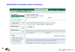Optimización de las palabras claves: herramientas 