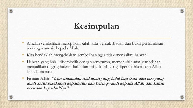 Sembelihan Mengikut Syara
