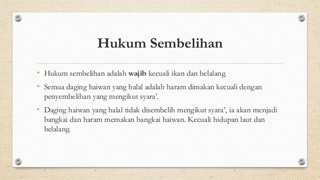 Sembelihan Mengikut Syara