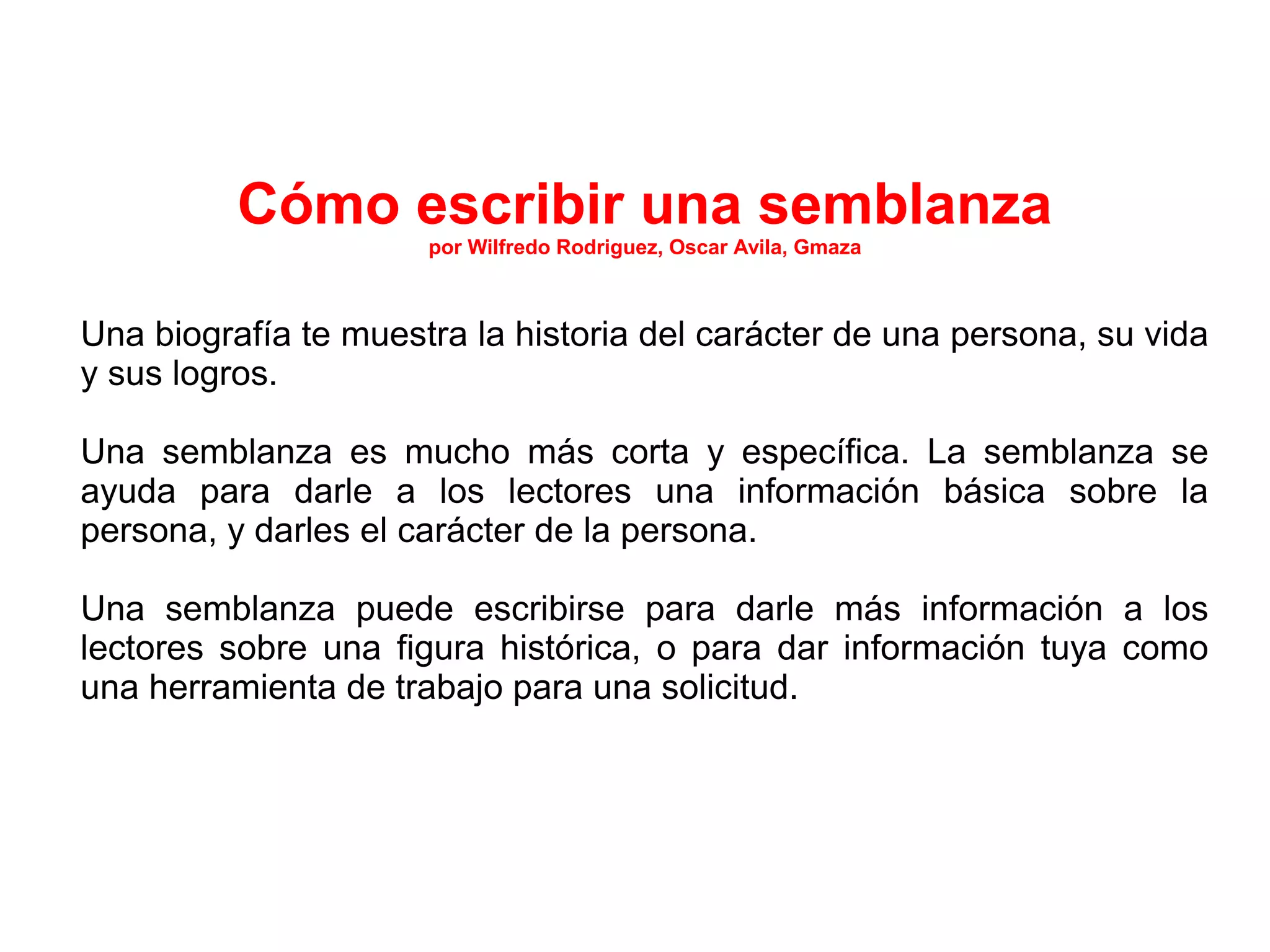 Semblanza Ejemplo De Semblanza De Una Persona Ejemplo Sencillo Semblanza De Mi