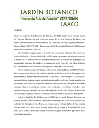 Semblanza jardin botánico Hernando Ruiz de Alarcón  - CEPE-UNAM-Taxco