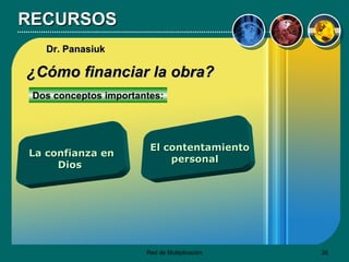 RECURSOS ¿Cómo financiar la obra? La confianza en  Dios El contentamiento personal Dos conceptos importantes: Dr. Panasiuk 
