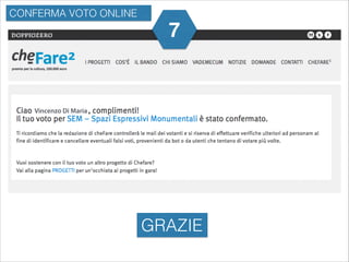 CONFERMA VOTO ONLINE

7

Vincenzo Di Maria

GRAZIE

 