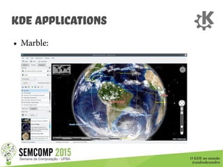 O KDE no mundo
@andradesandro
KDE Applications
● Marble:
 