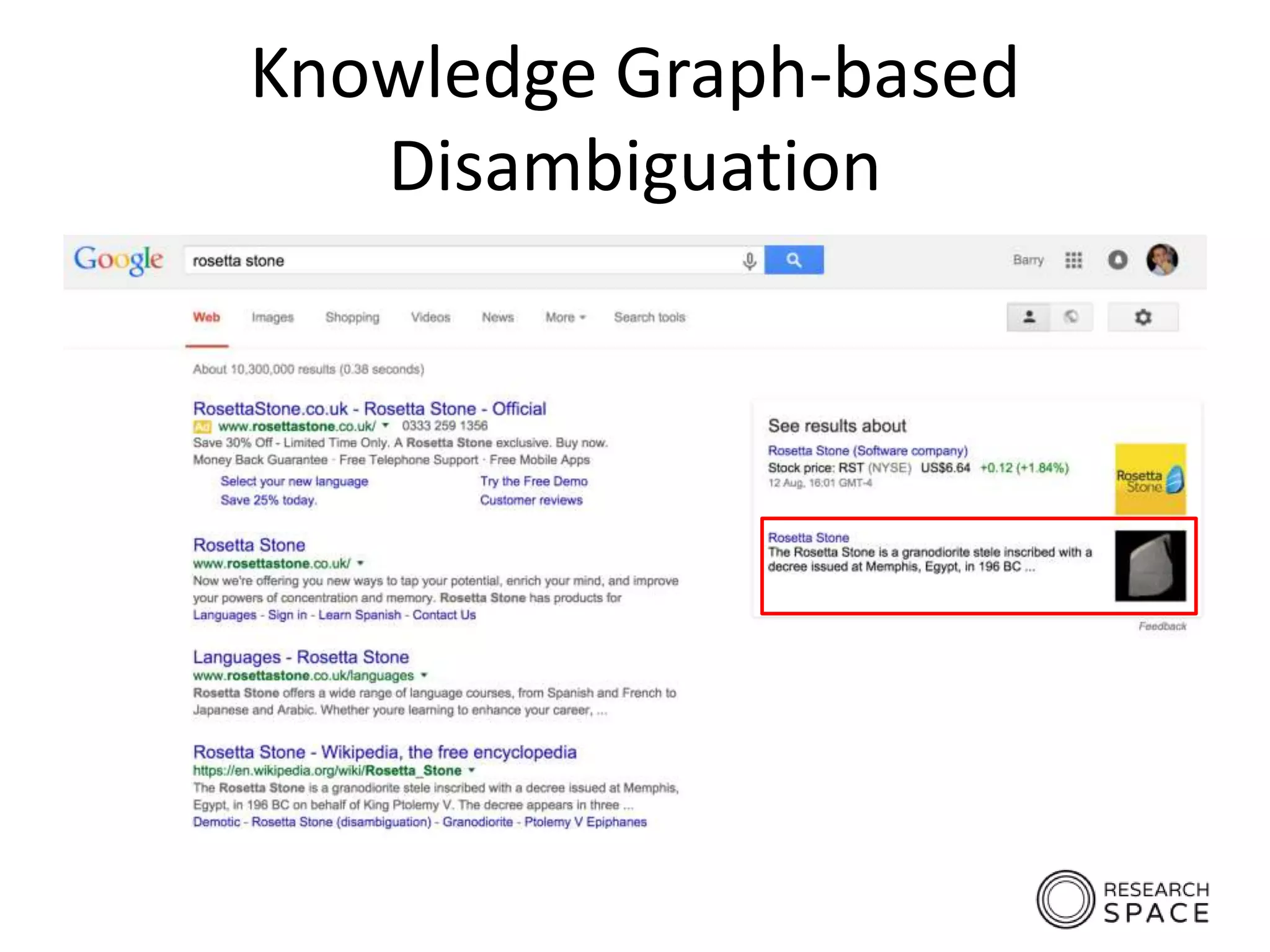Knowledge Graph-based
Disambiguation
 