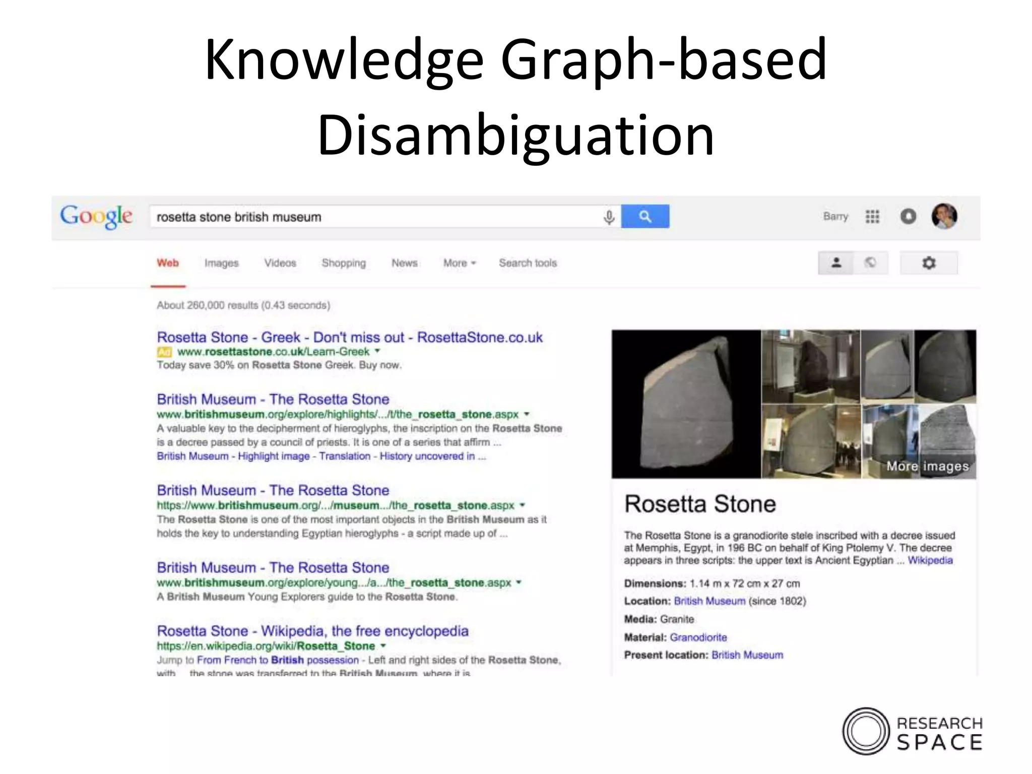 Knowledge Graph-based
Disambiguation
 