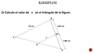 2) Calcula el valor de x en el triángulo de la figura:
 