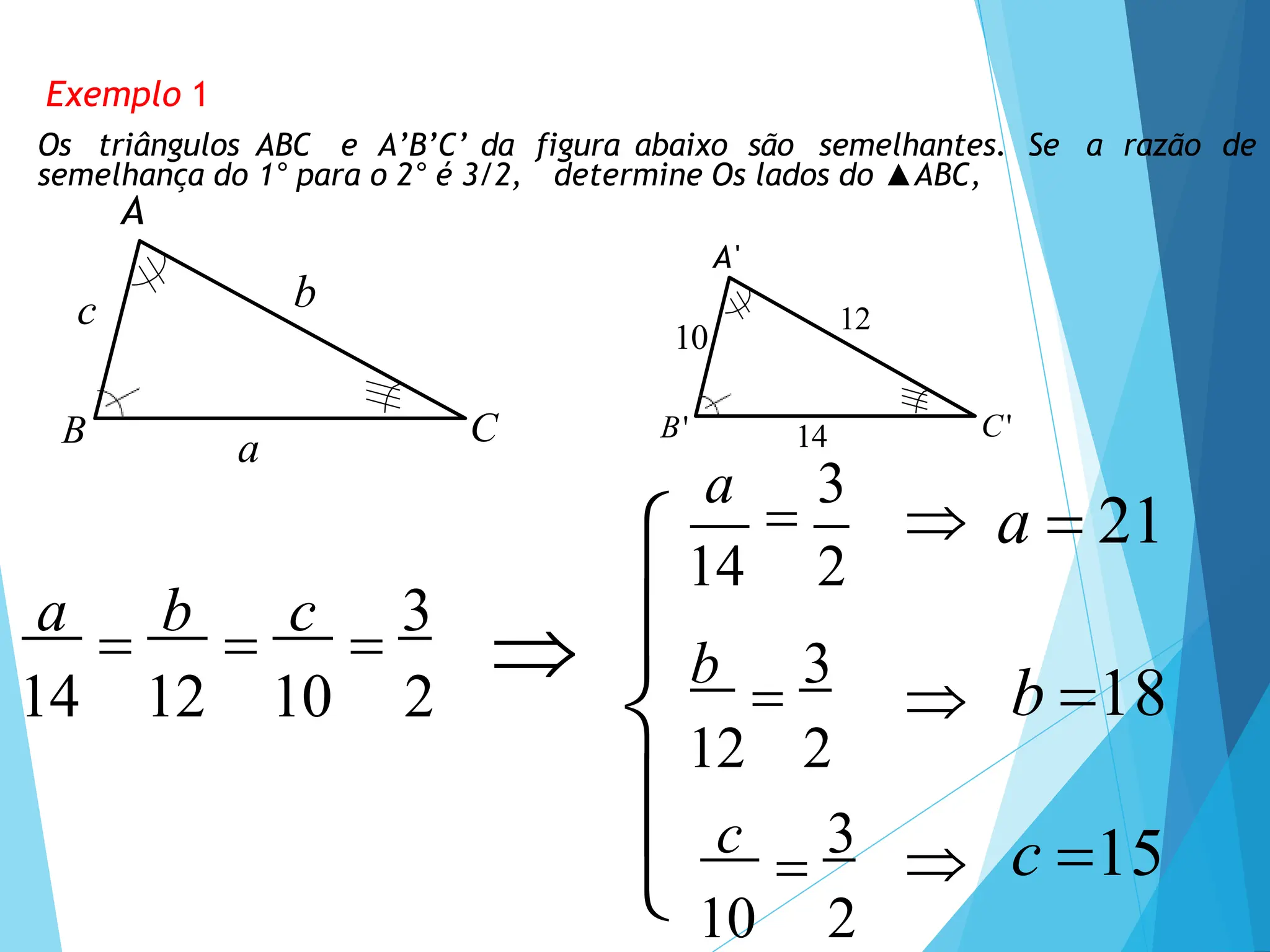 Semelhança de Triângulos, conceito com exemplos | PPTX