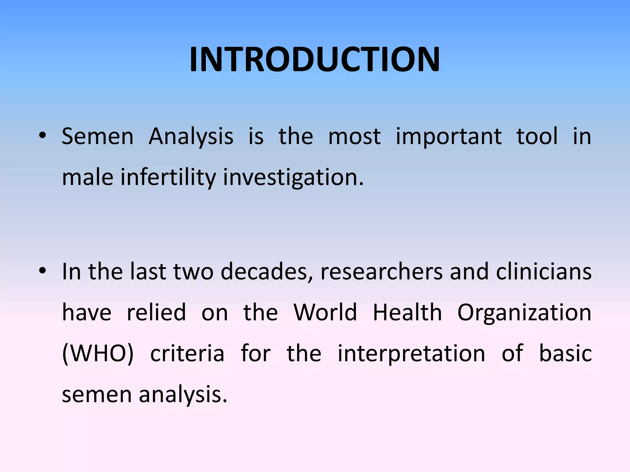 Semen analysis w h o criteria 2010 pdf