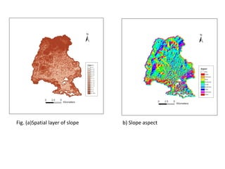 Fig. (a)Spatial layer of slope   b) Slope aspect
 