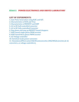 EEE Semester(6) Syllabus | PDF