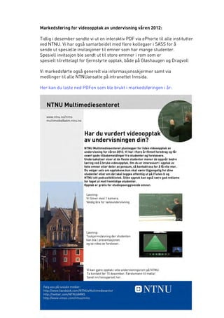 Multimediesenterets semesterrapport høst 2011