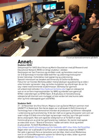 Multimediesenterets semesterrapport høst 2011