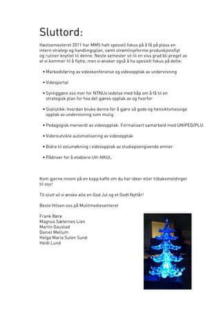Multimediesenterets semesterrapport høst 2011