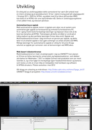 Multimediesenterets semesterrapport høst 2011