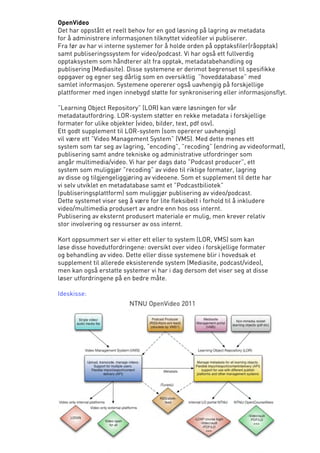 Multimediesenterets semesterrapport høst 2011