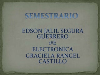 EDSON JALIL SEGURA
GUERRERO
1ºE
ELECTRONICA
GRACIELA RANGEL
CASTILLO

 