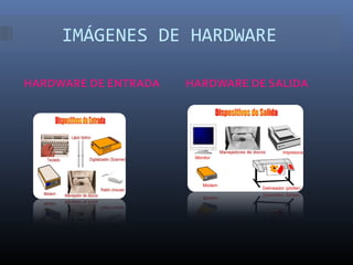IMÁGENES DE HARDWARE
HARDWARE DE ENTRADA HARDWARE DE SALIDA
 