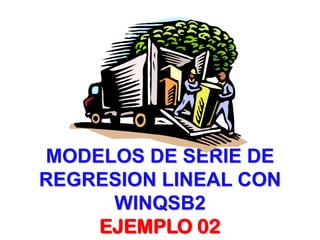MODELOS DE SERIE DE
REGRESION LINEAL CON
WINQSB2
EJEMPLO 02
 