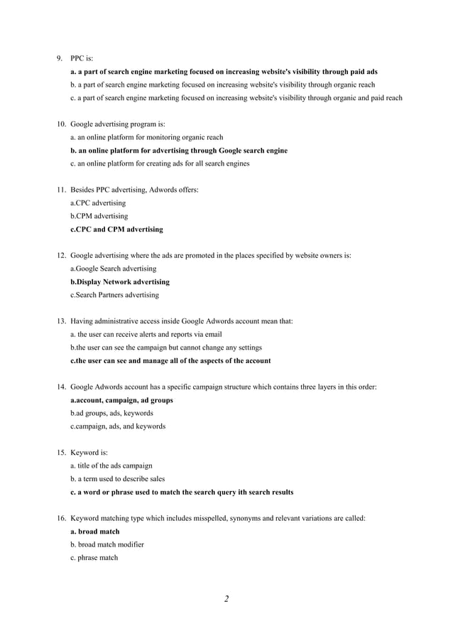 SEM Exam - 50 Questions with answers | PDF