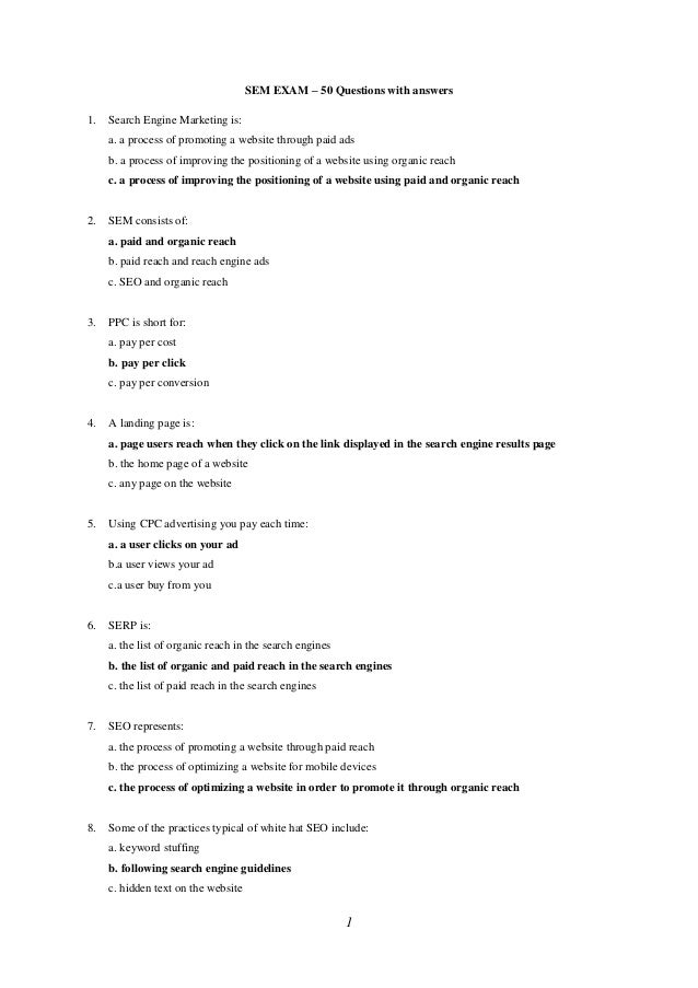 Sem Exam 50 Questions With Answers Sem Exam 50 Questions With Answers