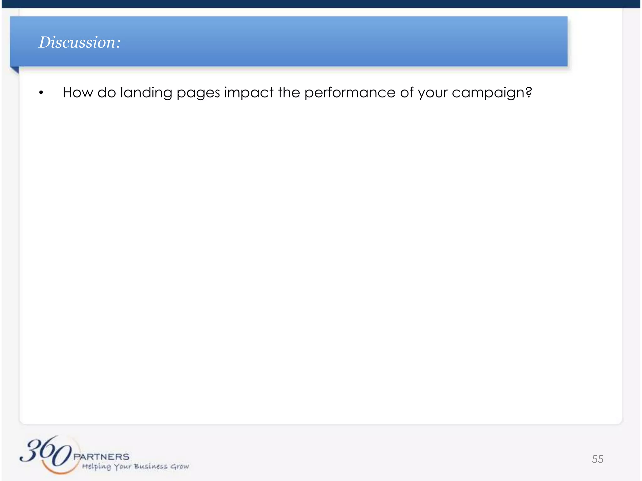 Three Major Negative Implications of an Over Reliance of Broad & Phrase MatchGoogle limits the number of impressions you will receive for a specific search queryExample: if you have “running shoes” set to broad match you may only get 30% of the impressions on “Nike running shoes”Has a negative impact on quality scoreAds by definition are less targeted (have lower click through rates)Google perceives a lower degree of relevanceGoogle rewards those that do the workDifficult to track the efficacy of specific search queriesI.e. if you broad match “tennis shoes” and are matched to 1,000 different variations, which one is performing? Not performing?44