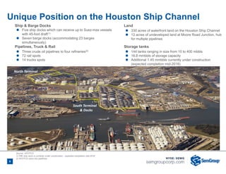 Unique Position on the Houston Ship Channel
Source: HFOTCO
1) Fifth ship dock is currently under construction - expected completion mid-2018
2) HFOTCO owns two pipelines
North Terminal
South Terminal
& Docks
9
Land
 330 acres of waterfront land on the Houston Ship Channel
 12 acres of undeveloped land at Moore Road Junction, hub
for multiple pipelines
Storage tanks
 144 tanks ranging in size from 10 to 400 mbbls
 16.8 mmbbls of storage capacity
 Additional 1.45 mmbbls currently under construction
(expected completion mid-2018)
Ship & Barge Docks
 Five ship docks which can receive up to Suez-max vessels
with 45-foot draft(1)
 Seven barge docks (accommodating 23 barges
simultaneously)
Pipelines, Truck & Rail
 Three crude oil pipelines to four refineries(2)
 72 rail spots
 14 trucks spots
 
