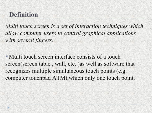 multi touch screen | PPT