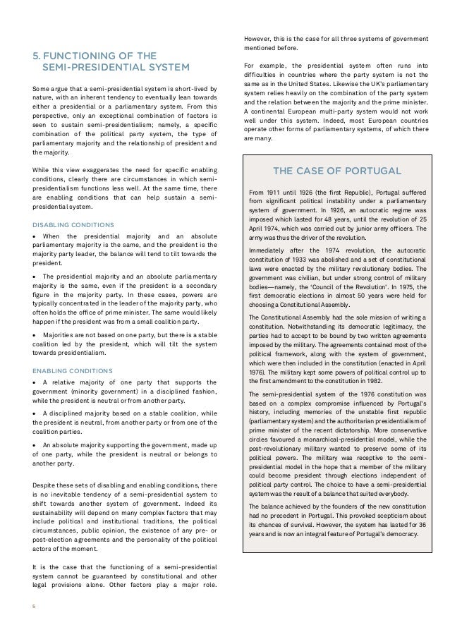 systems of government semi presidential models semi presidential system