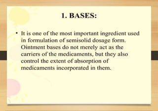 SEMI-SOLID DOSAGE FORMS gels and creams